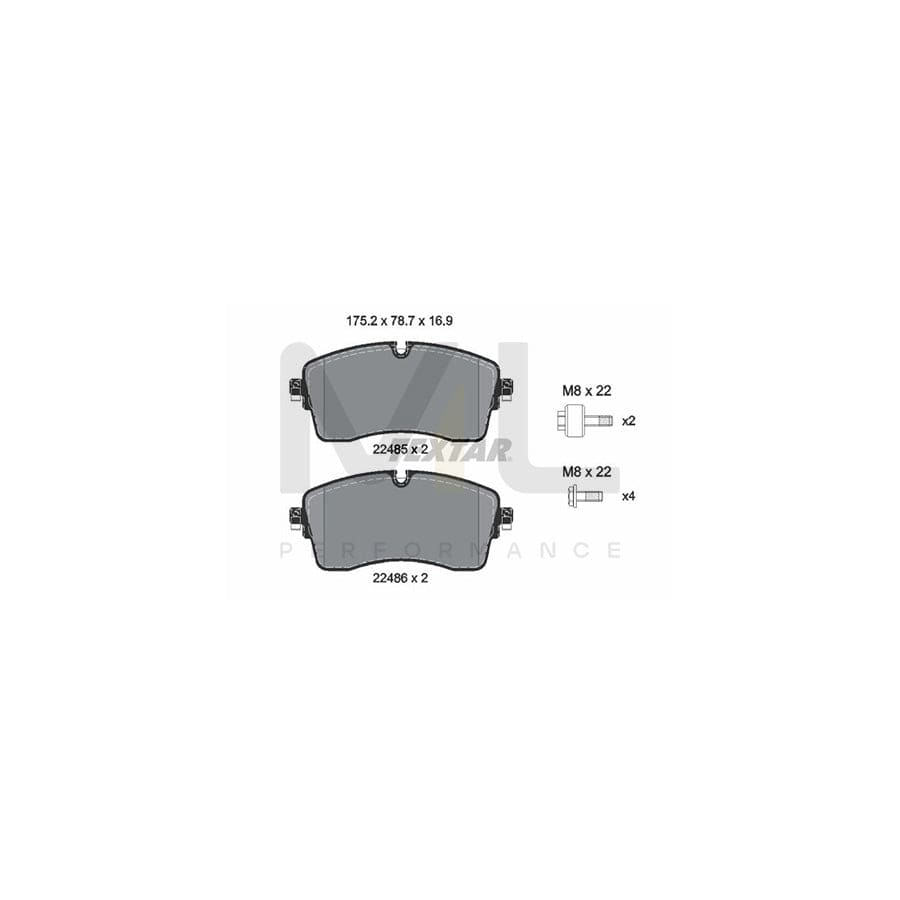 TEXTAR 2248505 Brake pad set prepared for wear indicator, with brake caliper screws | ML Performance Car Parts