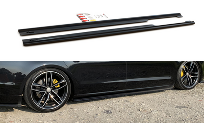 Maxton Design AU-A8L-D4-SD1T Side Skirts Diffusers Audi A8 Long D4 | ML Performance UK Car Parts