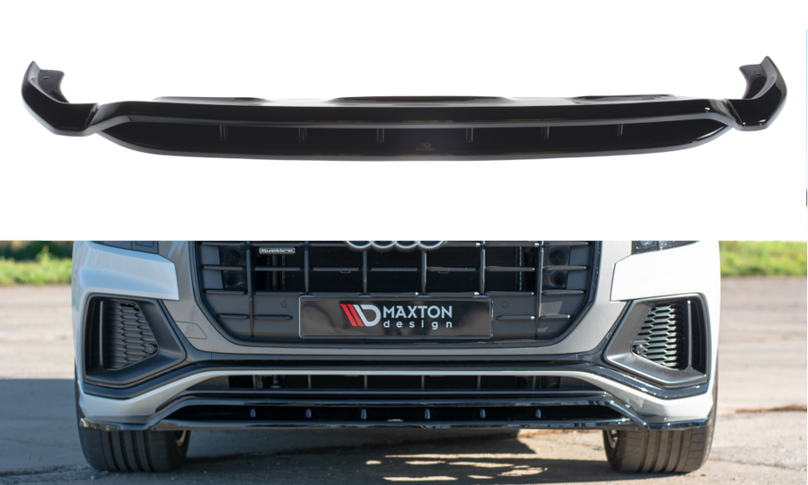 Maxton Design AU-Q8-1-SLINE-FD1T+FD1RT Front Splitter Audi Q8 S-Line | ML Performance UK Car Parts