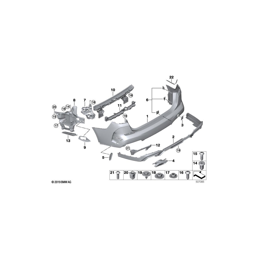 Genuine BMW 51128075447 F44 Bumper Trim Panel, Rear MPA (Inc. M235iX) | ML Performance US Car Parts