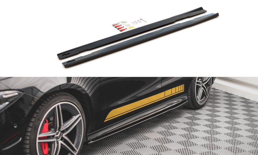 Maxton Design ME-CLA-118-AMG-SD1T Side Skirts Diffusers Mercedes Benz CLA 35/45 AMG C118 | ML Performance US Car Parts