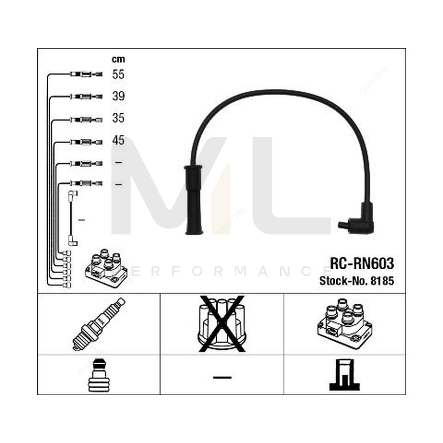 NGK Ignition Cable Kit RC-RN603 (NGK8185) | ML Car Parts UK | ML Performance