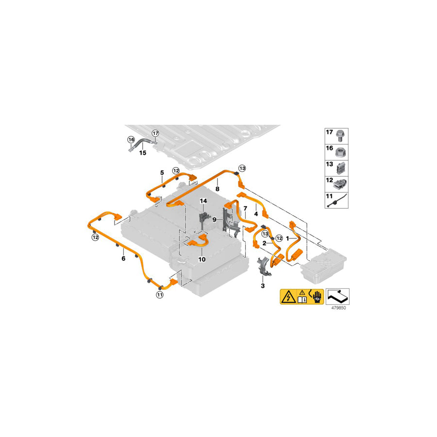 Genuine BMW 61277544894 F30 Hv Battery, B+ Cable (Inc. 330e) ML Performance