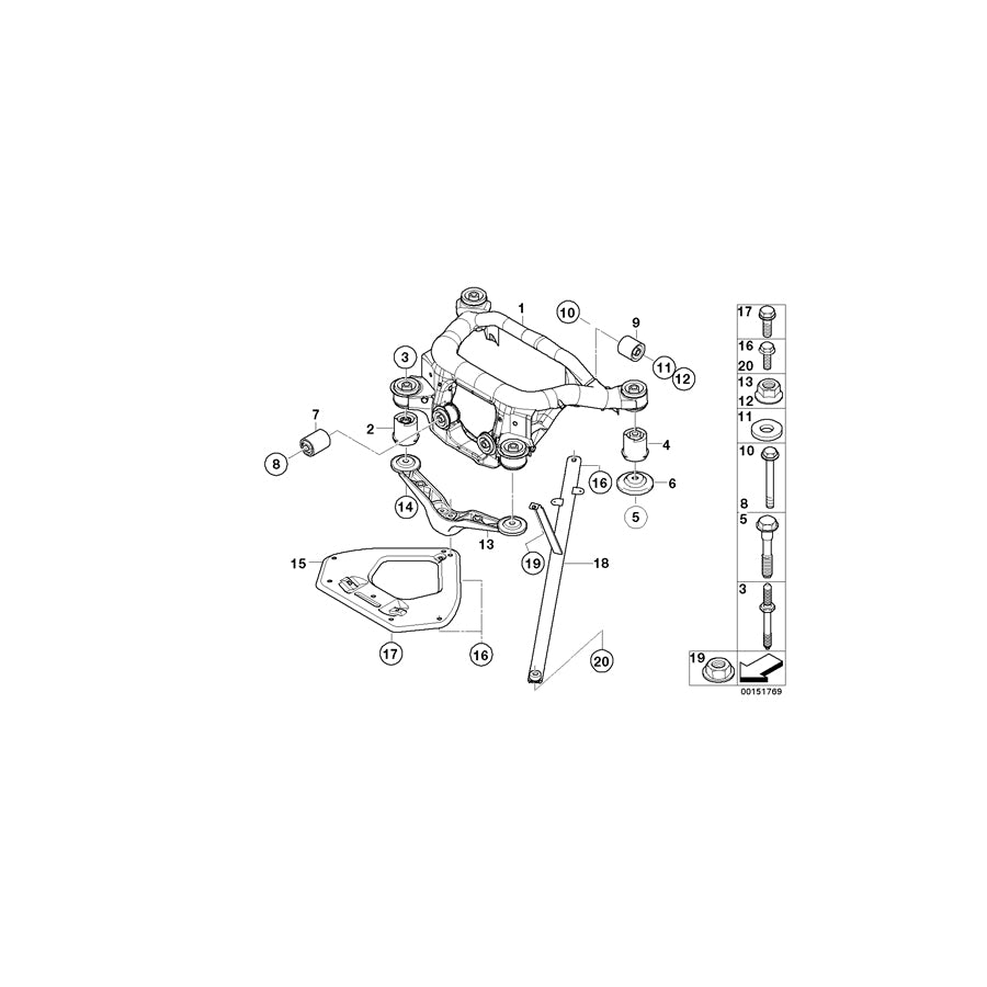 Genuine BMW 33306777725 E85 Rear Axle Carrier (Inc. Z4) | ML Performance US Car Parts