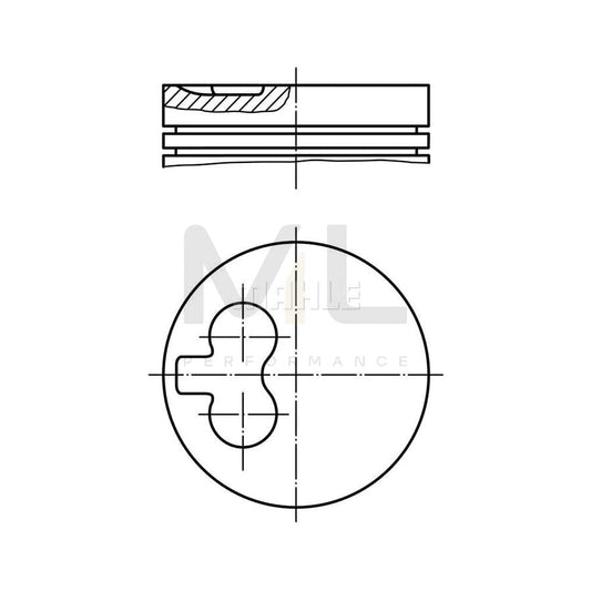 MAHLE ORIGINAL 029 55 01 Piston 77,01 mm, with piston ring carrier, without cooling duct | ML Performance Car Parts