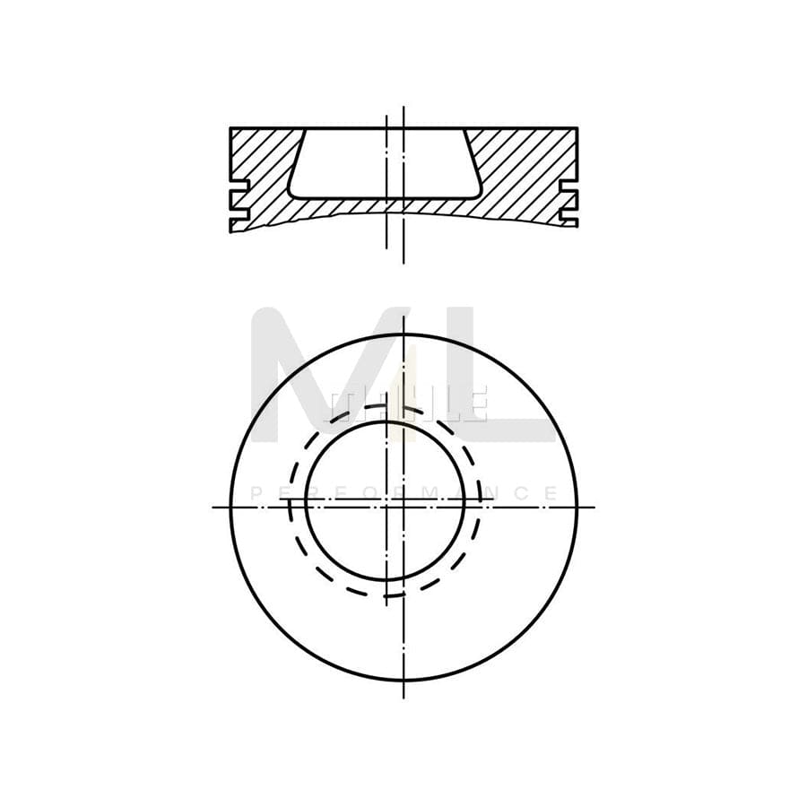 MAHLE ORIGINAL 002 80 00 Piston 97,5 mm, with piston ring carrier, without cooling duct | ML Performance Car Parts