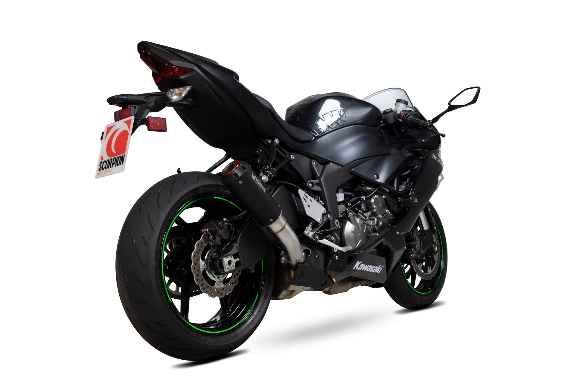 Scorpion PKA129BCER Kawasaki Red Power Slip-On - Black Ceramic Coated Sleeve (Ninja ZX-6R / Ninja ZX-636) | ML Performance US US