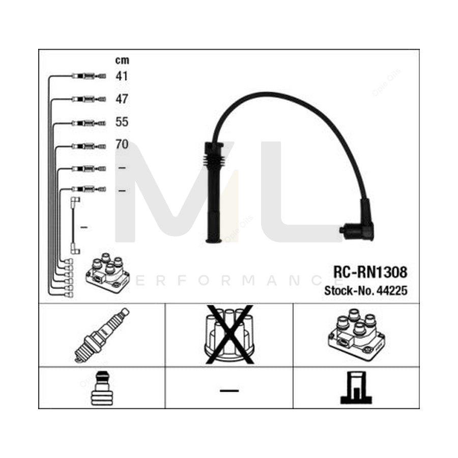 NGK Ignition Cable Kit RC-RN1308 (NGK44225) | ML Car Parts UK | ML Performance