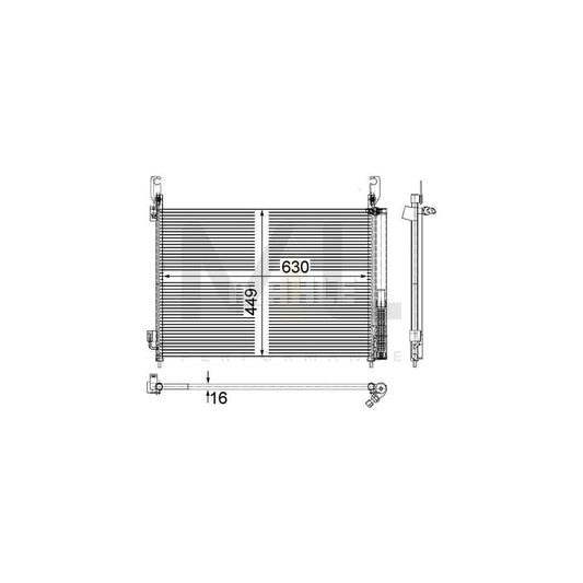 MAHLE ORIGINAL AC 588 000P Air conditioning condenser for RENAULT Koleos I (HY) with dryer, with pressure switch | ML Performance Car Parts