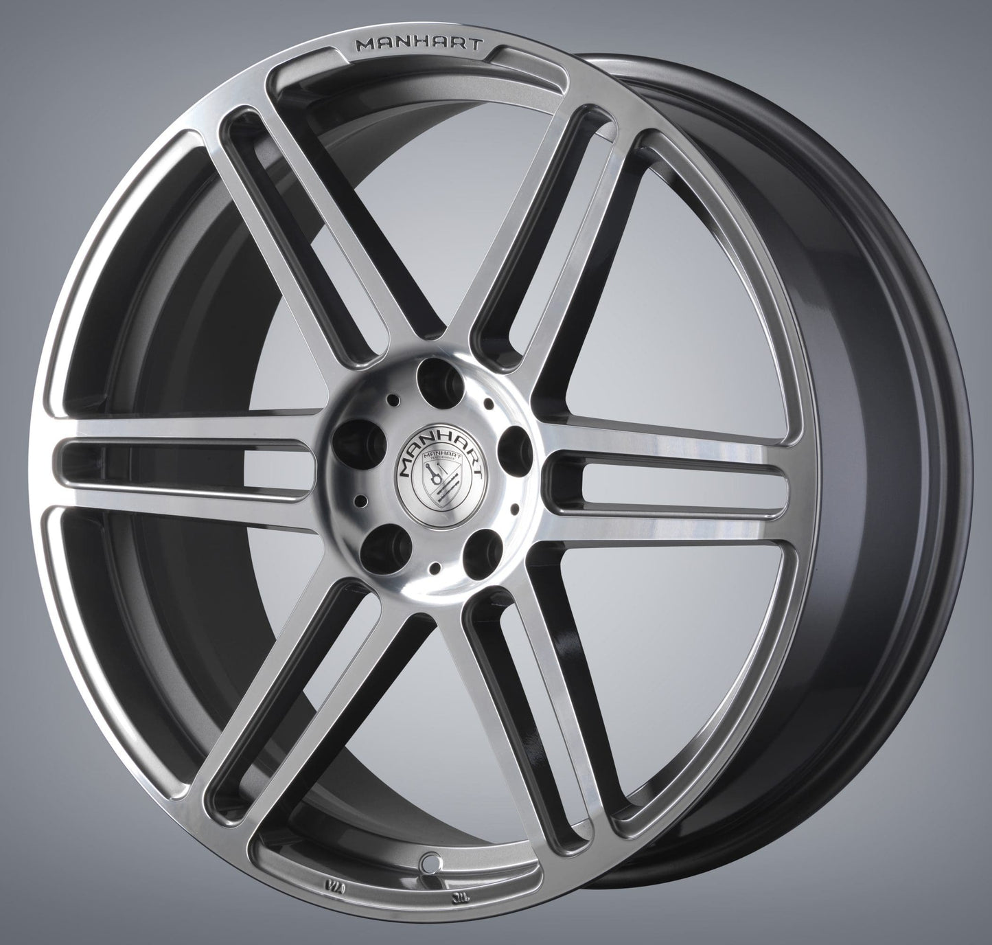 MANHART CONCAVE ONE RIM SET FOR MERCEDES-AMG C 63 S  GUNMETAL GRAY / DIAMOND POLISHED