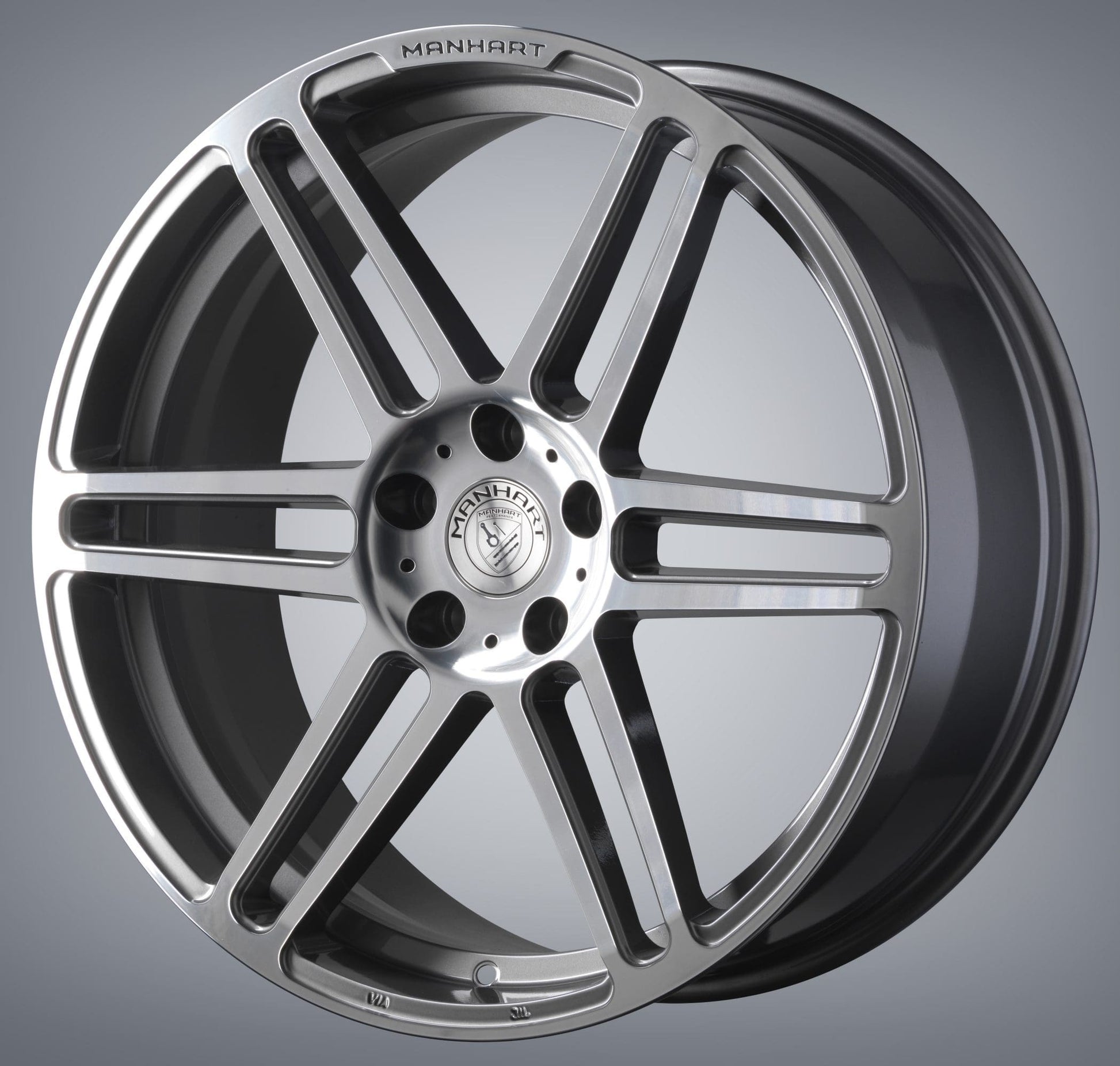 MANHART CONCAVE ONE RIM SET FOR MERCEDES-AMG C 63 S  GUNMETAL GRAY / DIAMOND POLISHED