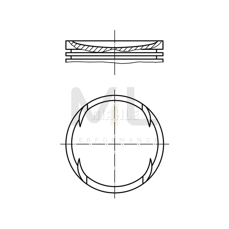 MAHLE ORIGINAL 030 64 00 Piston 76,51 mm, without cooling duct | ML Performance Car Parts