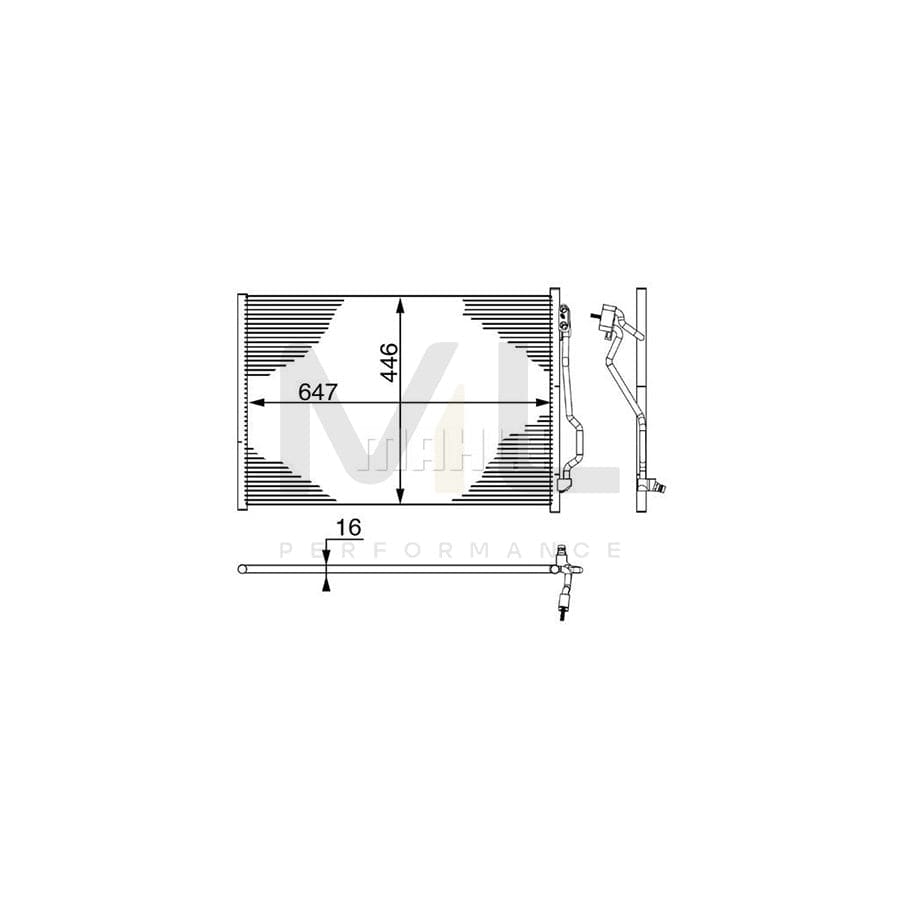 MAHLE ORIGINAL AC 6 000S Air conditioning condenser suitable for MERCEDES-BENZ S-Class without dryer | ML Performance Car Parts