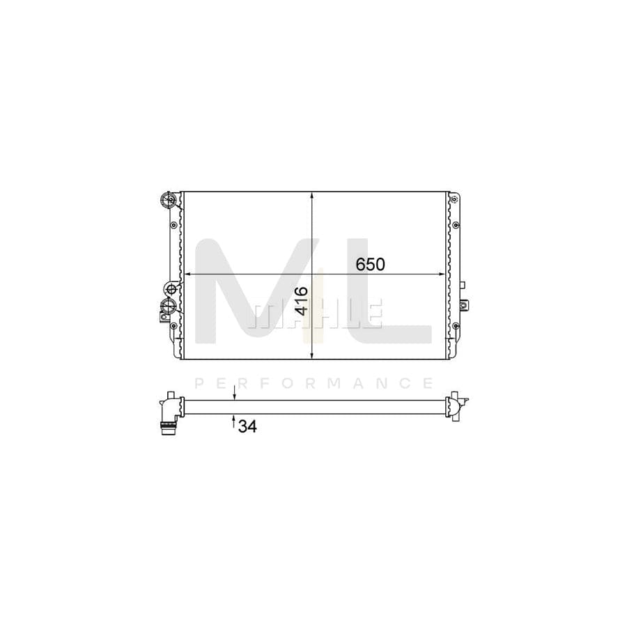 MAHLE ORIGINAL CR 854 001S Engine radiator Mechanically jointed cooling fins | ML Performance Car Parts