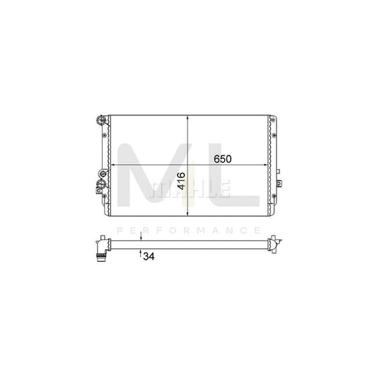 MAHLE ORIGINAL CR 854 001S Engine radiator Mechanically jointed cooling fins | ML Performance Car Parts
