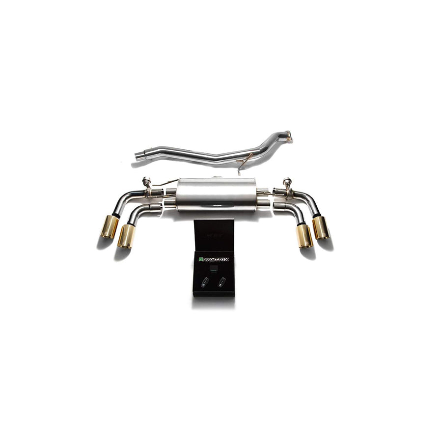 Armytrix AU8JS-QS11G Valvetronic Exhaust System Audi TT | TTS Quattro MK2 8J 2007-2014 with Quad Gold 3.5"  | ML Performance US US Car Parts