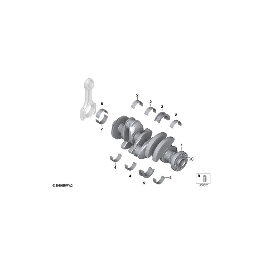 Genuine BMW 11219470158 F46 F22 Crankshaft Thrust Bearing, Lower 3 50,00MM (Inc. X2 28i, 330i & 320i) | ML Performance US Car Parts