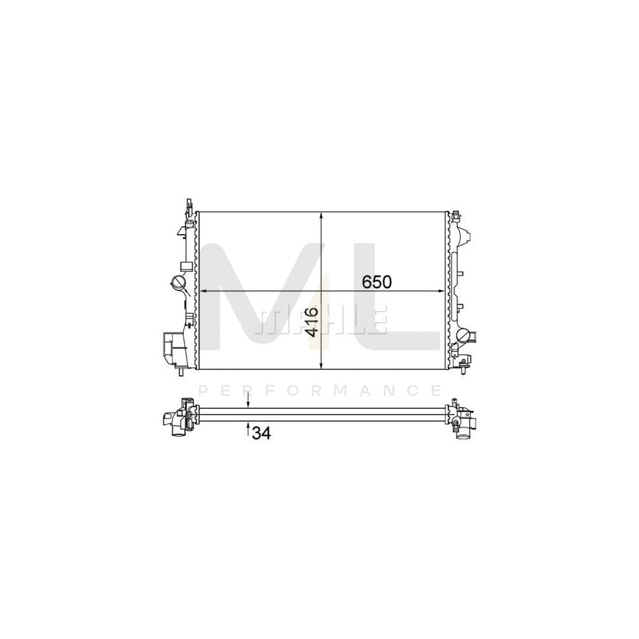 MAHLE ORIGINAL CR 835 001S Engine radiator Mechanically jointed cooling fins, Manual Transmission | ML Performance Car Parts