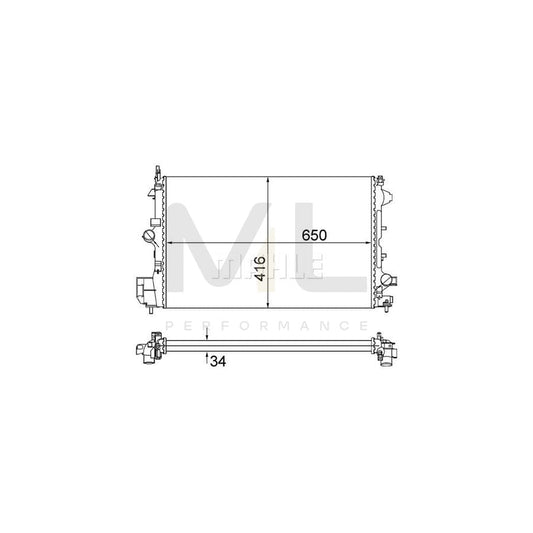 MAHLE ORIGINAL CR 835 001S Engine radiator Mechanically jointed cooling fins, Manual Transmission | ML Performance Car Parts