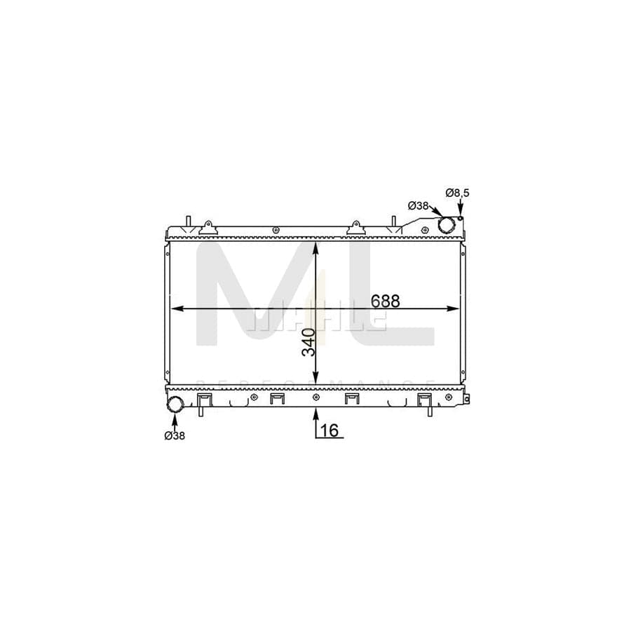 MAHLE ORIGINAL CR 1561 000S Engine radiator for SUBARU Forester I (SF) Brazed cooling fins, Automatic Transmission | ML Performance Car Parts
