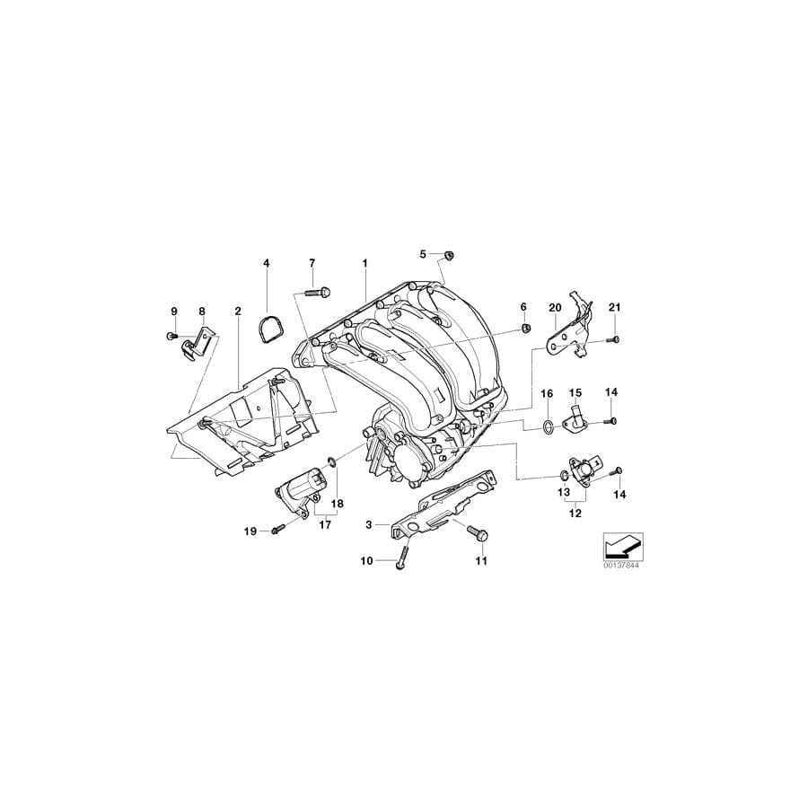 Genuine BMW 11617511384 E83 E90 E87 Angle Connector (Inc. 318Ci, 316i & 318i) | ML Performance UK Car Parts