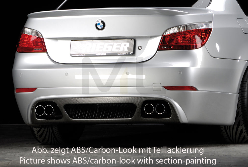 Rieger 00099547 BMW 5 Series E60 Rear Diffuser for Twin Tailpipe Left &  Right - Carbon-Look
