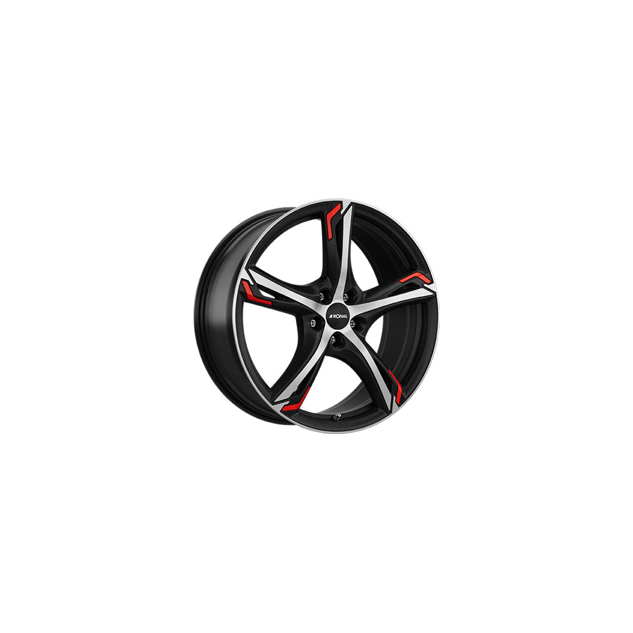 Ronal R62 Red 7.5x18 ET40 62R8755.08X/RED Jetblack-Matt-Diamond Cut Red Wheel | ML Performance US Car Parts