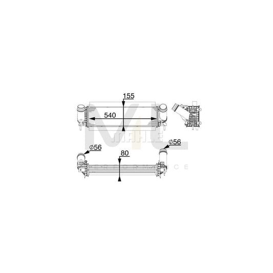 MAHLE ORIGINAL CI 214 000P Intercooler for NISSAN Navara Platform / Chassis (D23) | ML Performance Car Parts