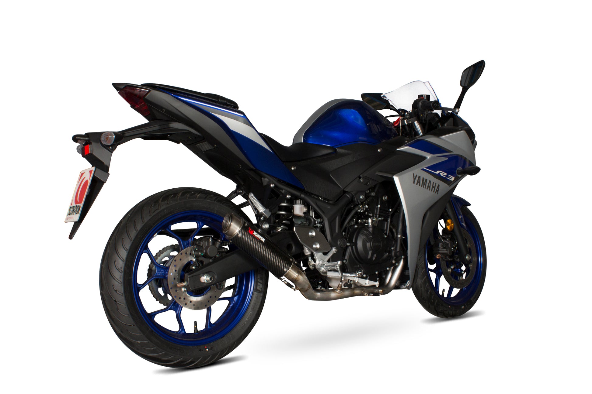 Scorpion YA1001SYSCEM Yamaha Rp1-Gp Full System - Carbon Fibre Sleeve (YZF-R25 / YZF-R3) | ML Performance US US