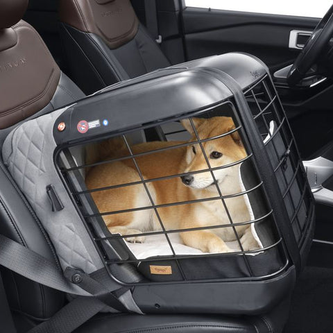 GENUINE FORD 2460886 4PETS®* CAREE TRANSPORT BOX FOR CATS AND DOGS TO BE SECURELY FIXED ONTO MOST PASSENGER SEATS, COOL GREY | ML Performance US