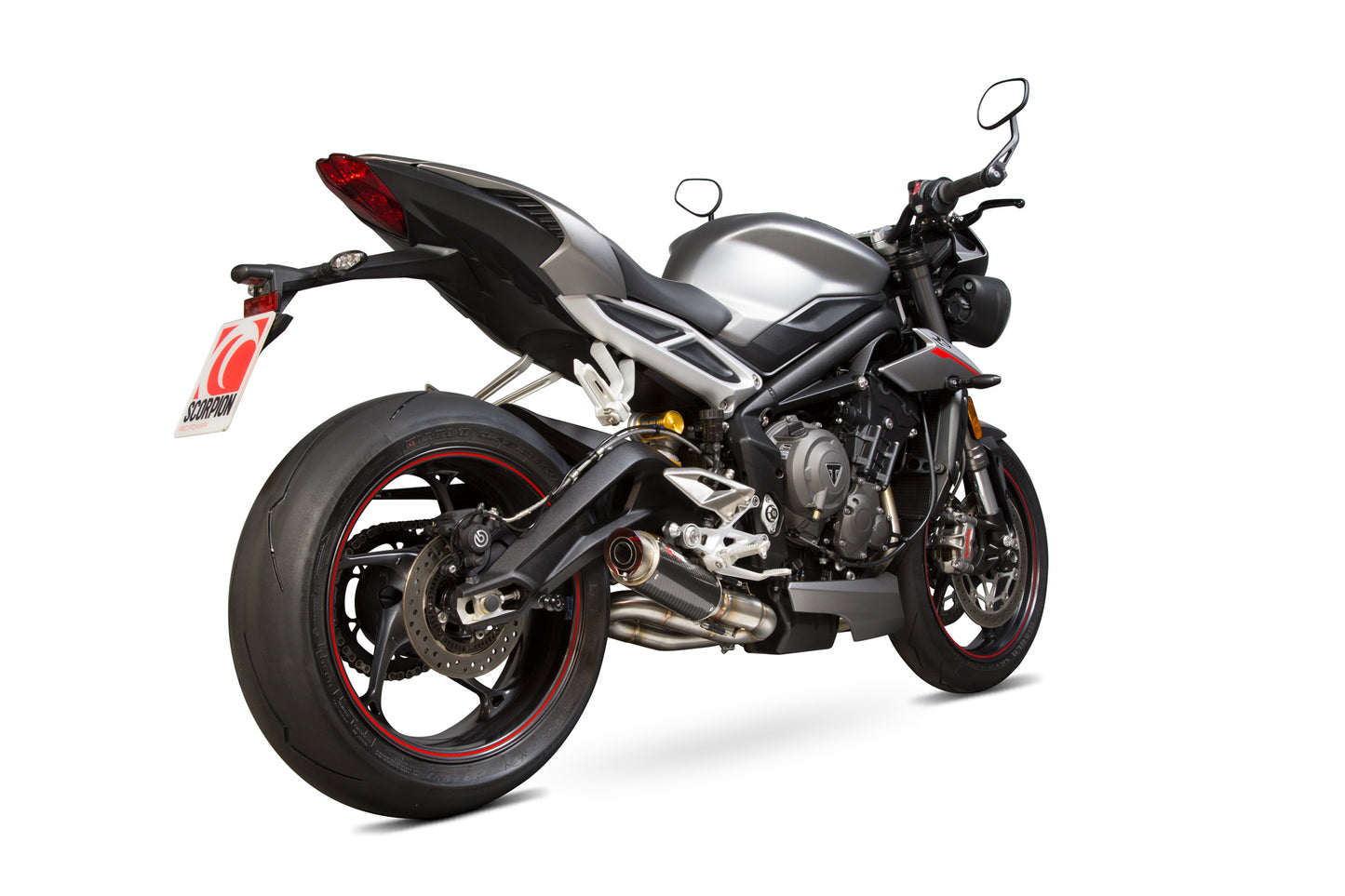 Scorpion TR1001CEM Triumph Street Triple 765 Rp1-Gp Slip-On - Carbon Fibre Sleeve | ML Performance US US