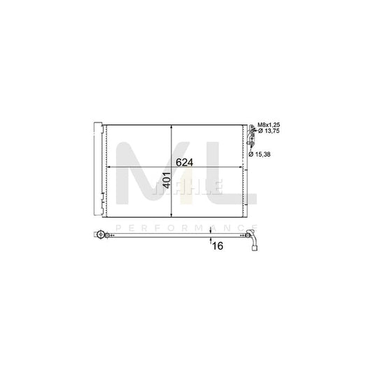 MAHLE ORIGINAL AC 413 000P Air conditioning condenser with dryer | ML Performance Car Parts