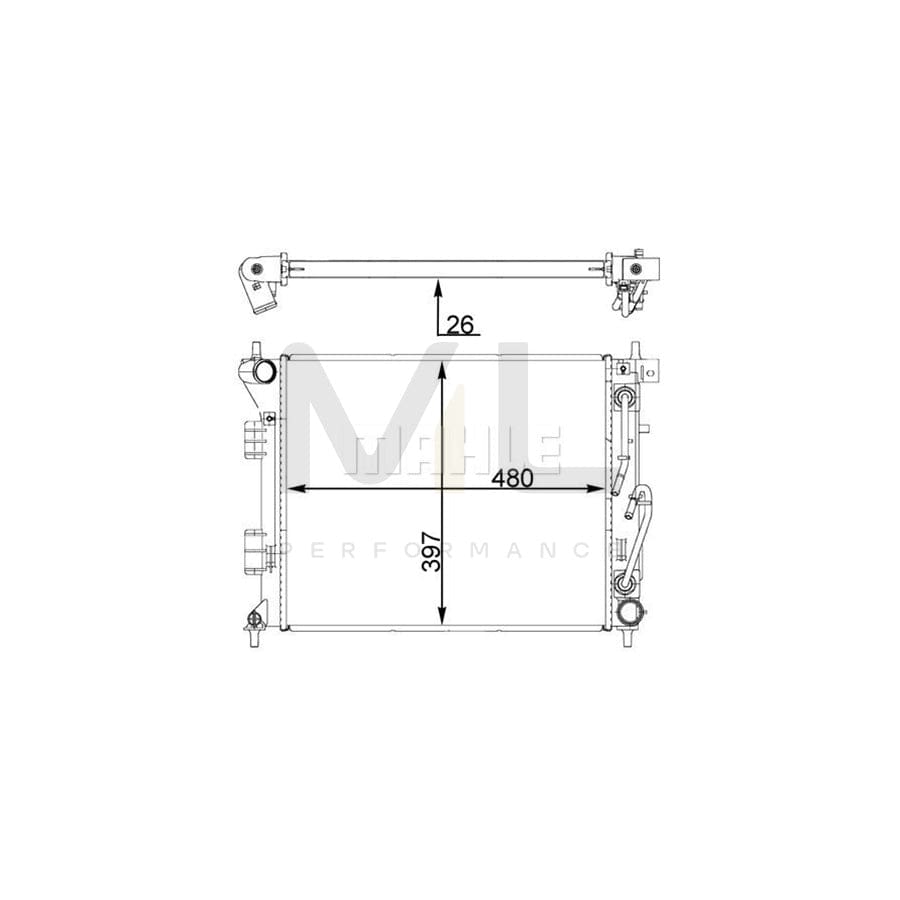 MAHLE ORIGINAL CR 1405 000P Engine radiator Brazed cooling fins, Manual Transmission | ML Performance Car Parts