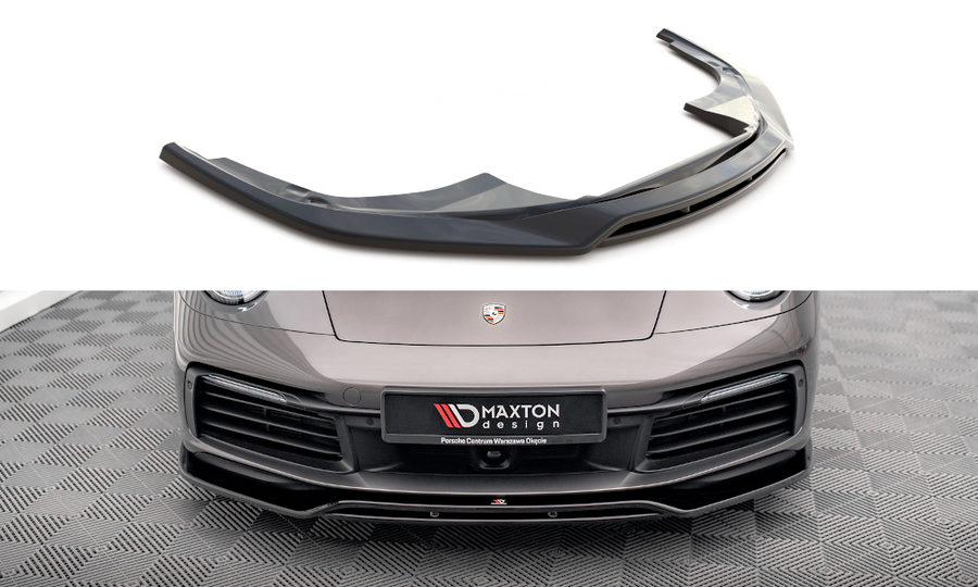 Maxton Design PO-911-992-CA-4S-FD1T+FD1RT Front Splitter Porsche 911 Carrera 4S 992 | ML Performance UK Car Parts