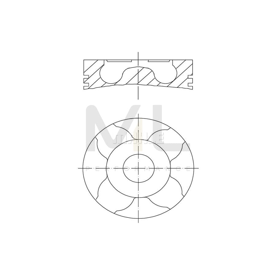 MAHLE ORIGINAL 010 04 00 Piston 69,6 mm, with piston ring carrier, without cooling duct | ML Performance Car Parts