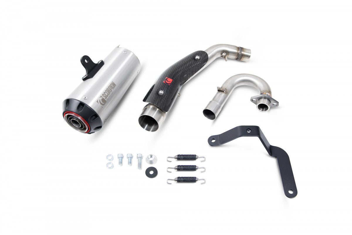 Scorpion PHA193SYSSEO Honda Monkey Red Power Full System - Brushed Stainless Steel Sleeve | ML Performance US US