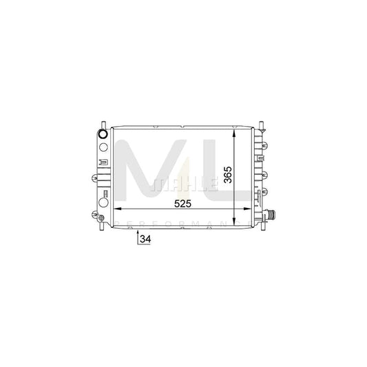 MAHLE ORIGINAL CR 1142 000S Engine radiator with accessories, with holder, with bracket, Mechanically jointed cooling fins, Manual Transmission | ML Performance Car Parts