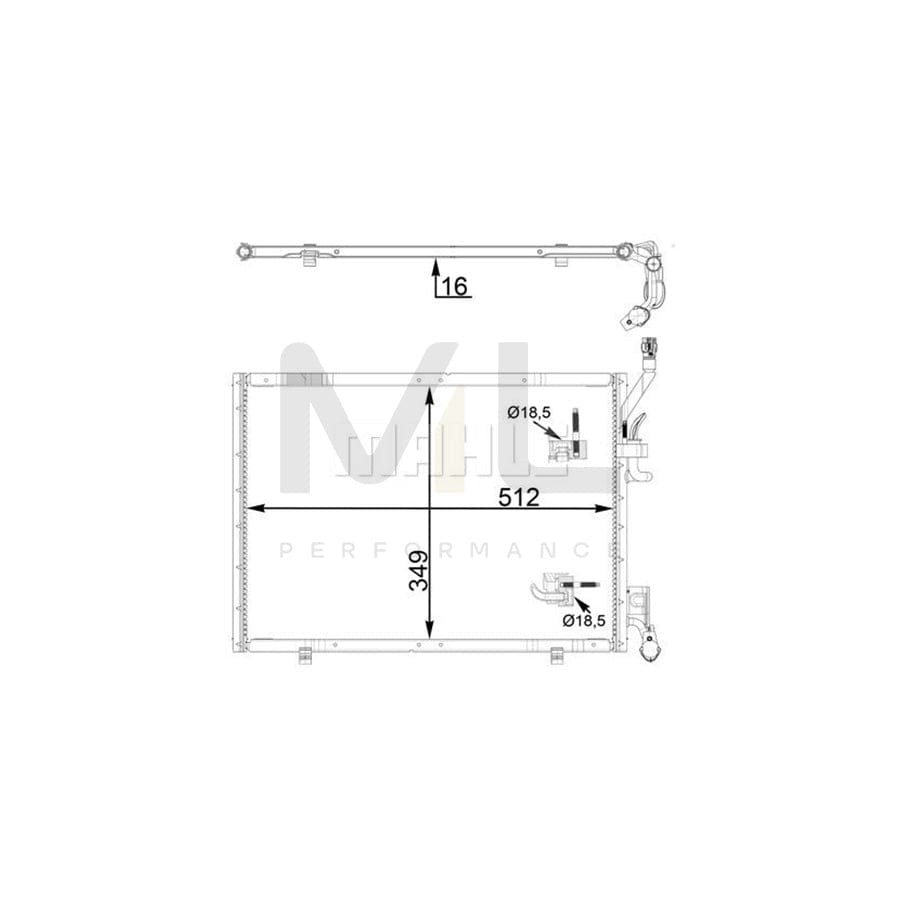 MAHLE ORIGINAL AC 31 000P Air conditioning condenser without dryer, without pressure sensor | ML Performance Car Parts