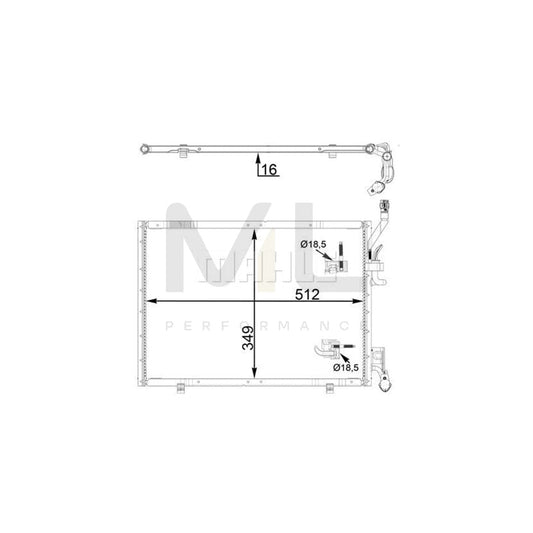 MAHLE ORIGINAL AC 31 000P Air conditioning condenser without dryer, without pressure sensor | ML Performance Car Parts