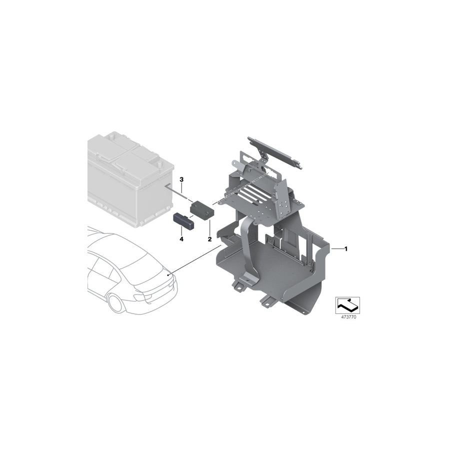 Genuine BMW 61217634245 F31 Battery Tray (Inc. 318dX, 320iX & 335iX) | ML Performance US