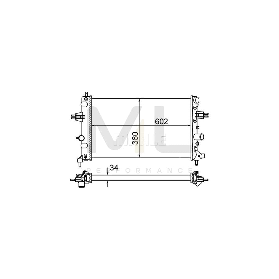 MAHLE ORIGINAL CR 574 000S Engine radiator Mechanically jointed cooling fins, Manual Transmission | ML Performance Car Parts