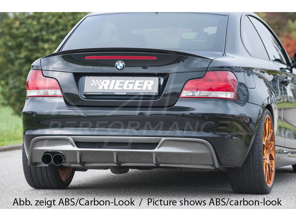 Rieger BMW 1 Series E82 E88 Rear Twin Exit Diffuser (Inc. 118i, 120i & 128i) - ML Performance UK