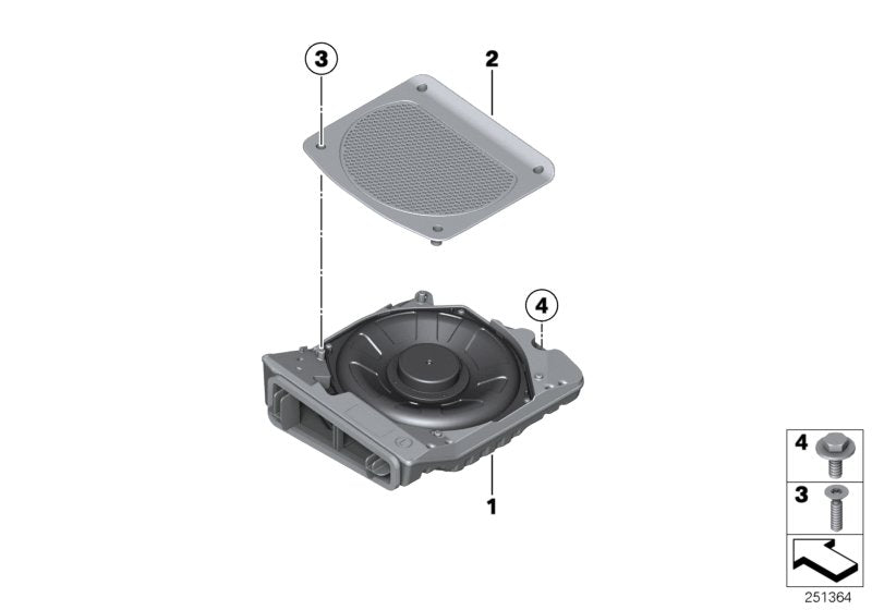 Genuine BMW 65132622565 G20 G21 Central Bass, Left STEREO (Inc. 330dX, M340i & 330iX) | ML Performance US US Car Parts