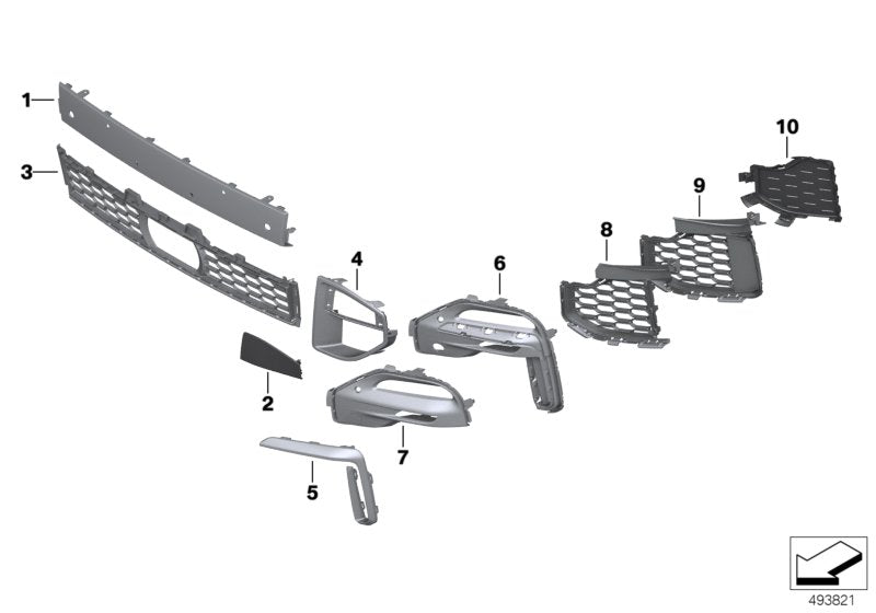 Genuine BMW 51118069209 G05 Grill, Side, Open, Left (Inc. X5) | ML Performance US US Car Parts